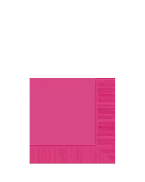 Bright Pink 2 Ply Beverage Napkins Pack of 20