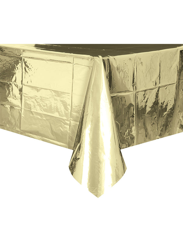 Gold Metallic Plastic Rectangle Tablecover