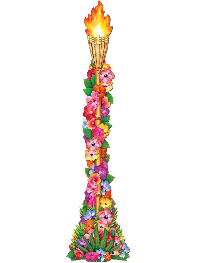 Hawaiian Floral Tiki Torch Cutout