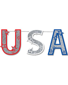 Glittered USA Streamer