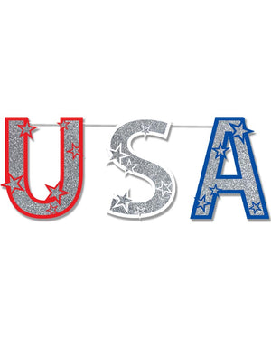 Glittered USA Streamer