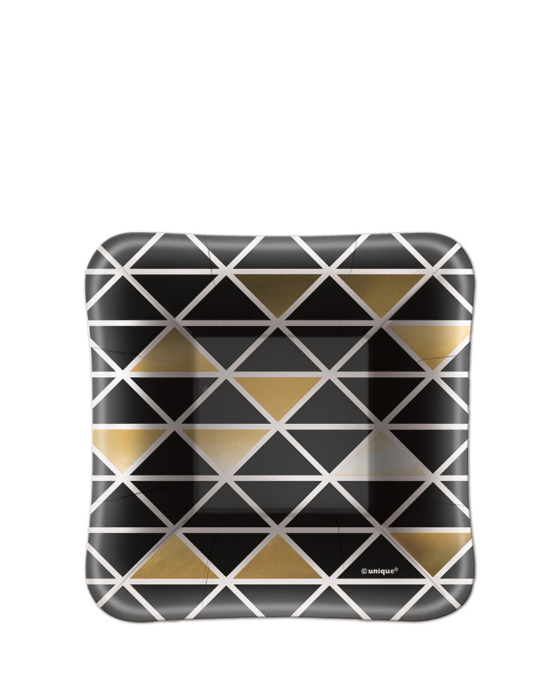 Chic Party Foil Stamped Square Paper Plates Pack of 8