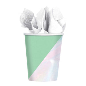 Shimmering Party Iridescent Paper Cups 266ml Pack of 8