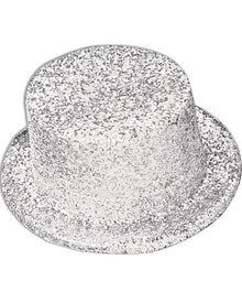 Glitter Top Hat White