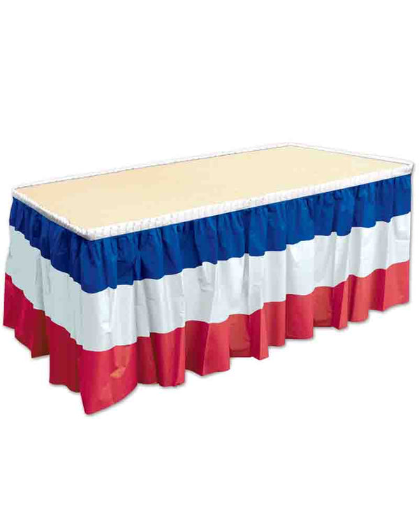 American Patriotic Plastic Table Skirting