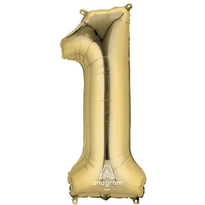 SuperShape White Gold Numeral 1 Balloon