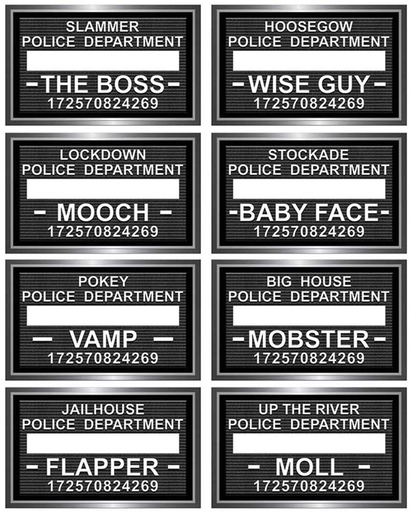 Great 20s Speakeasy Mug Shot Photo Fun Signs Pack of 8