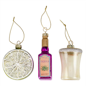 Christmas Merry & Bright Novelty Tequila Set Hanging Tree Decorations Pack of 3