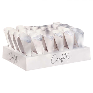 Sage Wedding Confetti Tray with 24 Cones & Confetti