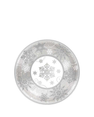 Christmas Sparkling Snowflake 18cm Plates Pack of 8