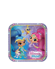 Shimmer and Shine 18cm Square Plates Pack of 8