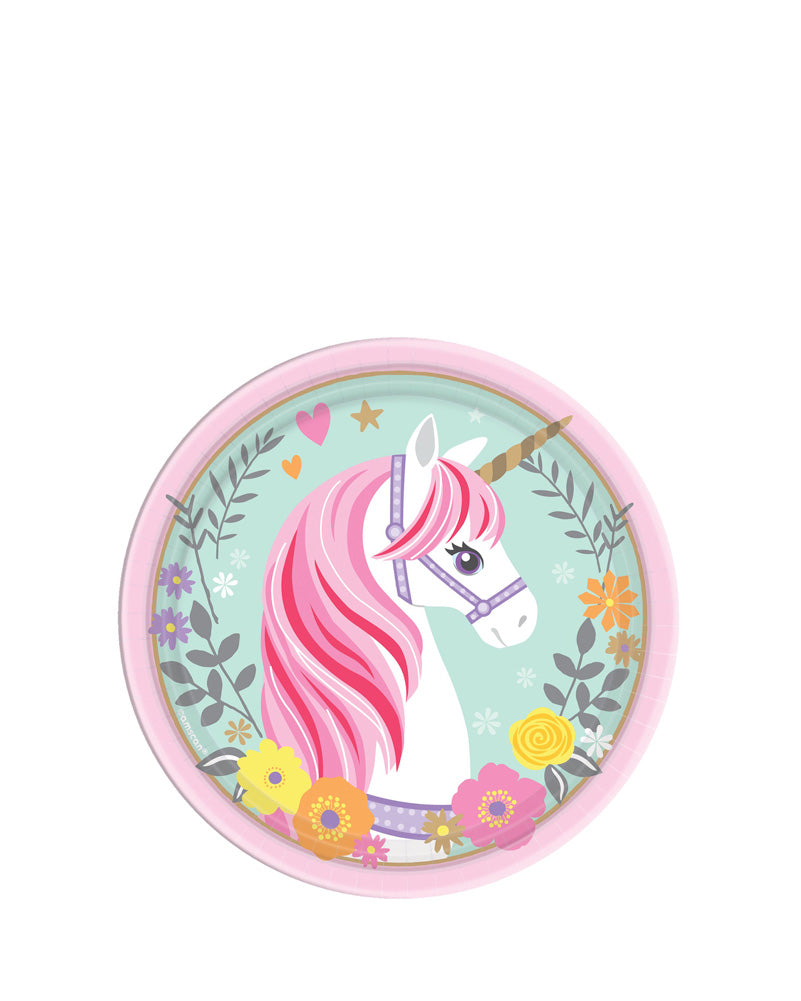 Magical Unicorn 18cm Plates Pack of 8
