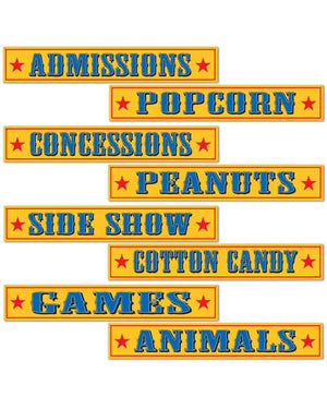 Circus Sign Cutouts Pack of 4