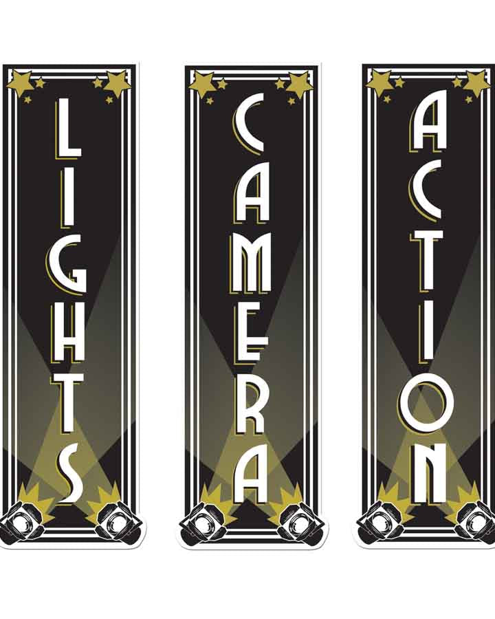 Hollywood Light Camera Action Cutouts
