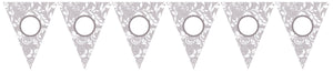Silver Scroll Personalized Pennant Banner Pack of 24
