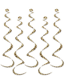 Leopard Print Hanging Swirl Decorations Pack of 5