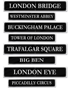 British Street Sign Cutouts Pack of 4