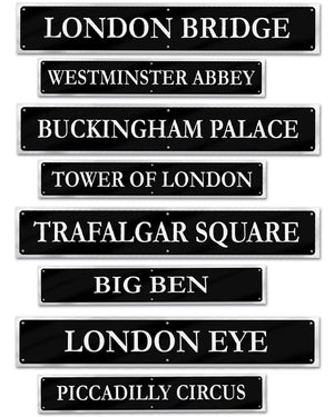 British Street Sign Cutouts Pack of 8