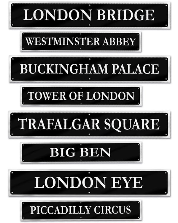 British Street Sign Cutouts Pack of 4