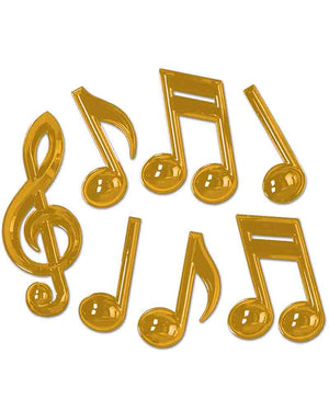 20s Gold Musical Notes Plastic Decorations Pack of 7