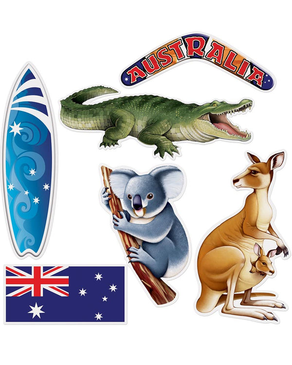 Australian Cutouts Pack of 6