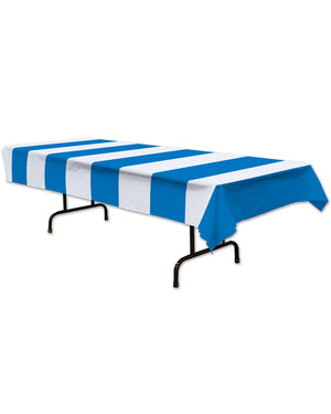 Blue and White Striped Tablecover