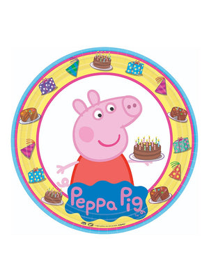 Peppa Pig Party 22cm Round Plate Pack of 8