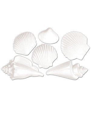 Hawaiian White Plastic Seashell Decorations