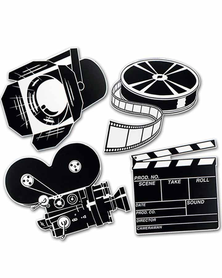 Classic Hollywood Movie Set Cutouts Pack of 4