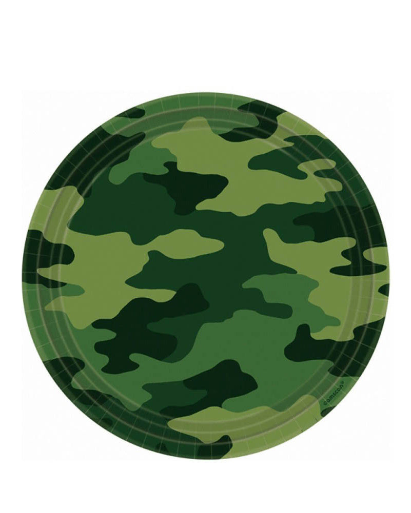 Camouflage 23cm Party Plates Pack of 8