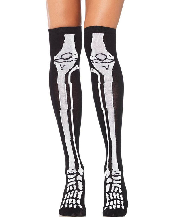 Skeleton Acrylic over the Knee Socks