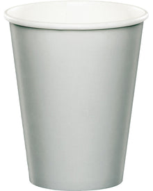Christmas Shimmering Silver Paper Cups 266ml Pack of 24