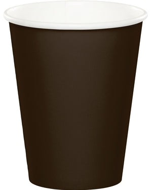 Chocolate Brown Paper Cups 266ml Pack of 24
