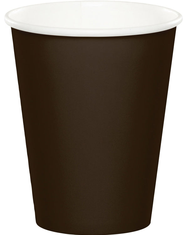 Chocolate Brown Paper Cups 266ml Pack of 24