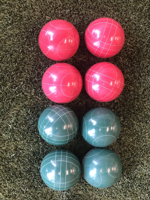 Deluxe 8 Resin Bowls Bocce Game Set Red & Green