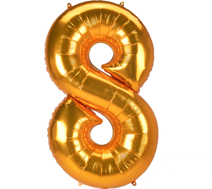 SuperShape Jumbo Number 8 Gold 78cm x 134cm Balloon