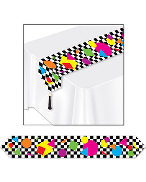 80s Printed Party Shapes Table Runner