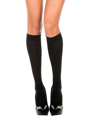 Black Opaque Knee High Socks