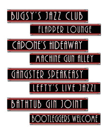 20s Gangster Street Sign Cutouts Pack of 4