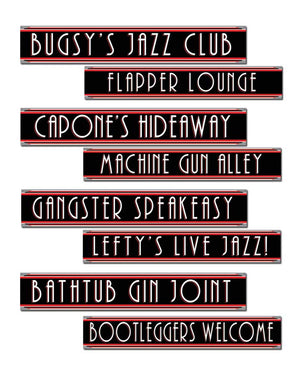 20s Gangster Street Sign Cutouts Pack of 4
