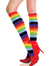 Rainbow Striped Knee High Socks