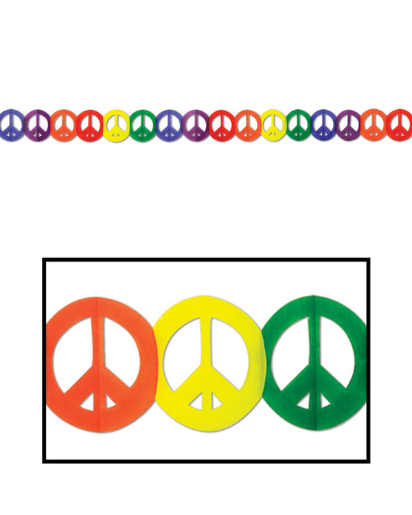 60s Peace Sign Garland 3.7m