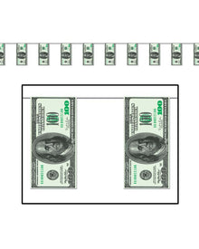 100 Dollar Bill Pennant Banner
