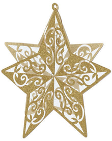 Christmas Gold Glitter 3D Star Centrepiece
