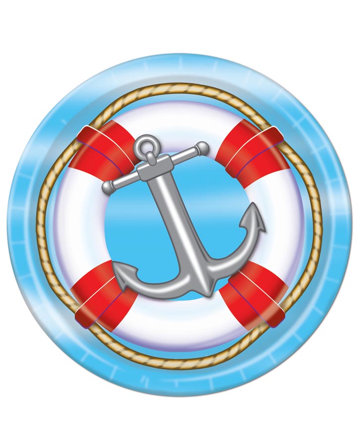 Nautical 23cm Party Plates Pack of 8