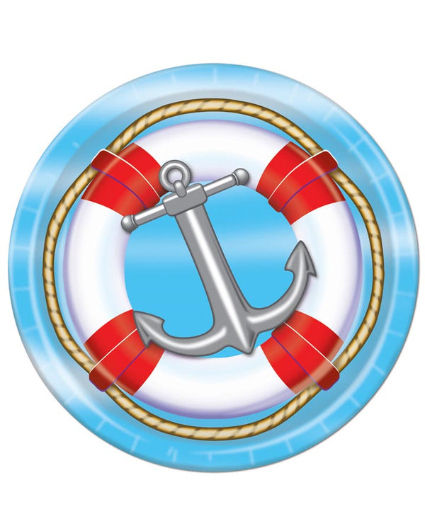 Nautical 23cm Party Plates Pack of 8