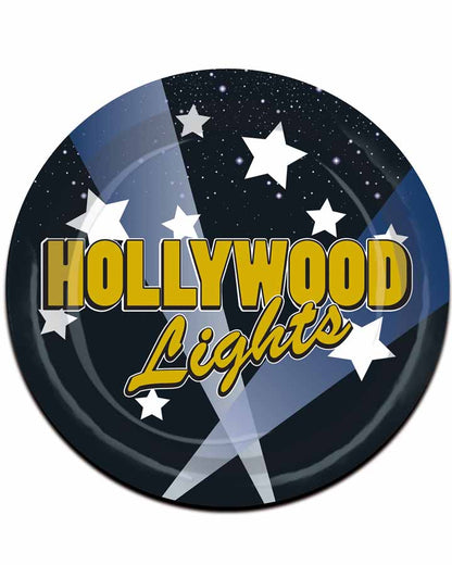 Hollywood Lights 18cm Party Plates Pack of 8