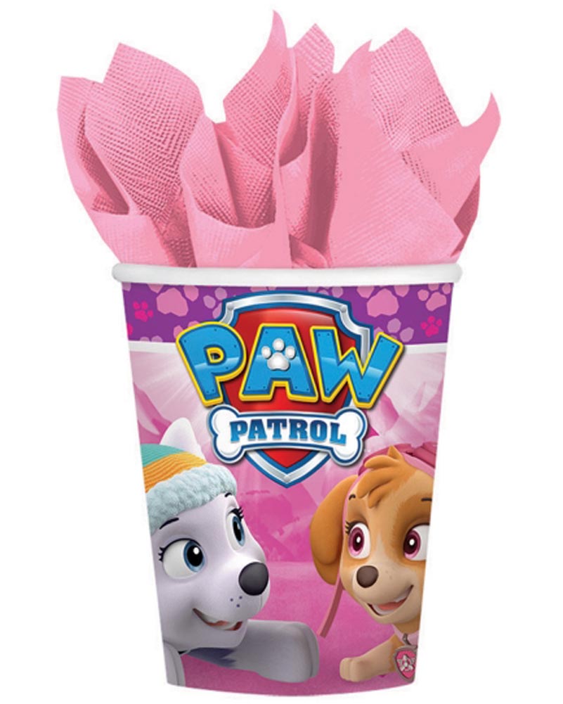 Girls Paw Patrol 266ml Party Cups Pack of 8