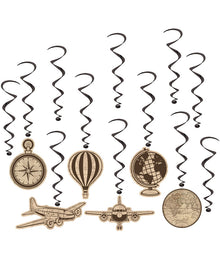 Around the World Hanging Swirl Decorations Pack of 12