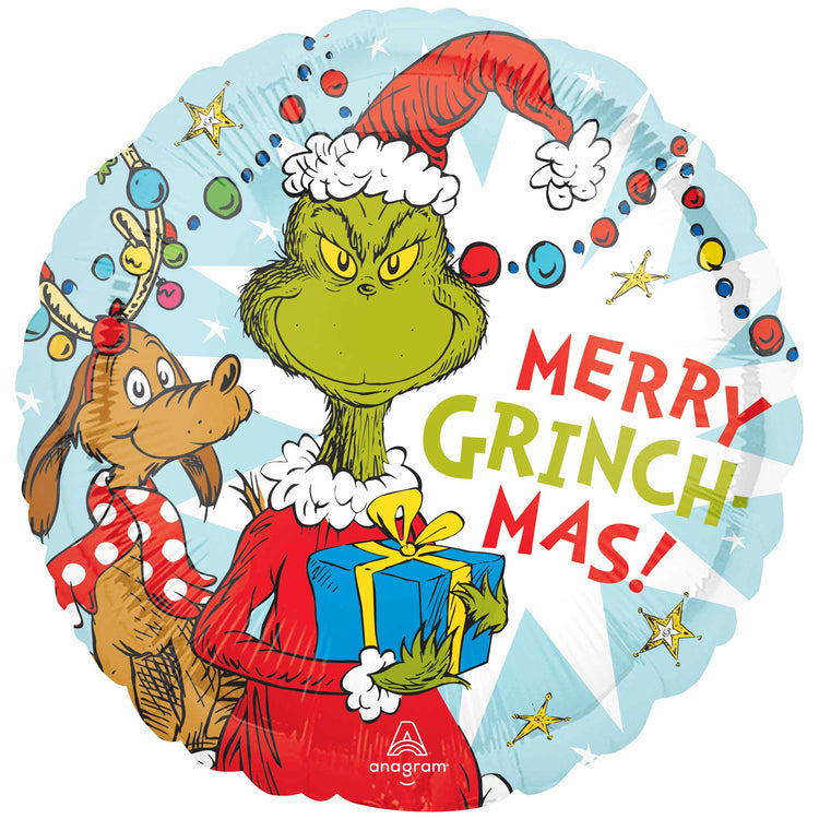 Christmas 45cm Standard HX Dr Seuss The Grinch Merry Grinch-Mas Balloon